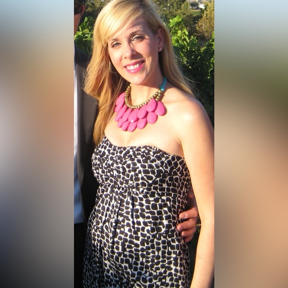 White House Black Market Strapless Silk Dotted Bubble Mini Dress Size 2 - Picture 2 of 13